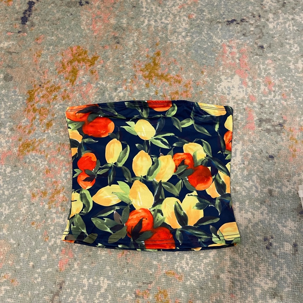 SOLD Lemon Printed Tube Top